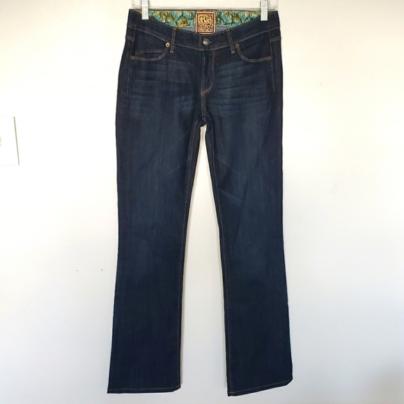 Rich & Skinny Wrinkle Rinse Dark Wash Boot Cut Jeans 26 - Picture 1 of 10